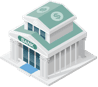 Icon of a bank signifying private loans